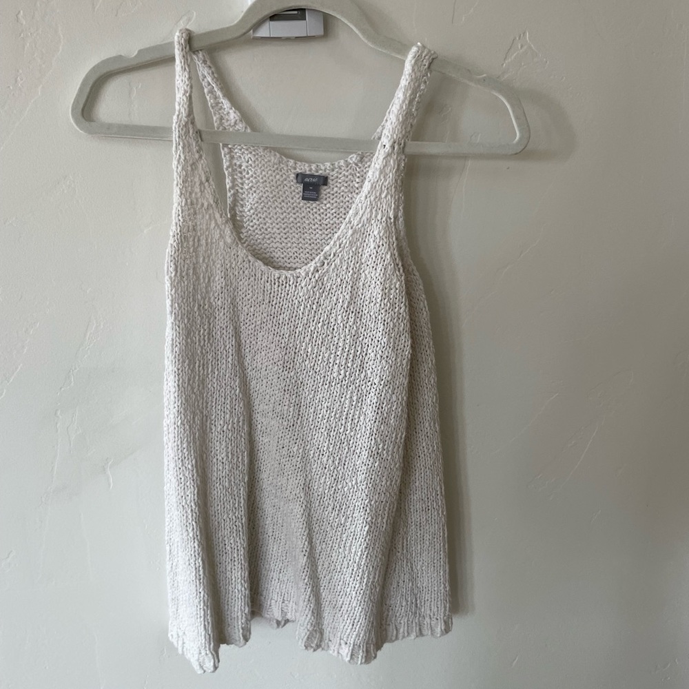 Lightweight Cream Knit Tank Top - Women
